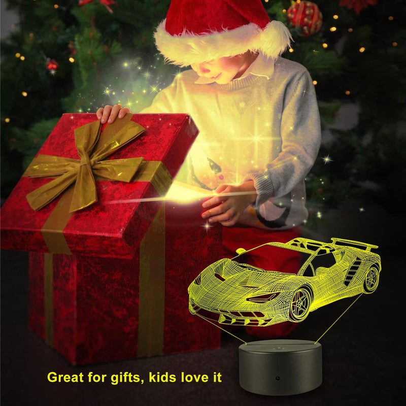 FlyonSea Race Car Gifts,Car Lamp Party Supplies 7 Color Changing Nightlight with Touch and Remote Controlï¼ˆTimer,Cars Light Birthday Christmas Gift - Image 5